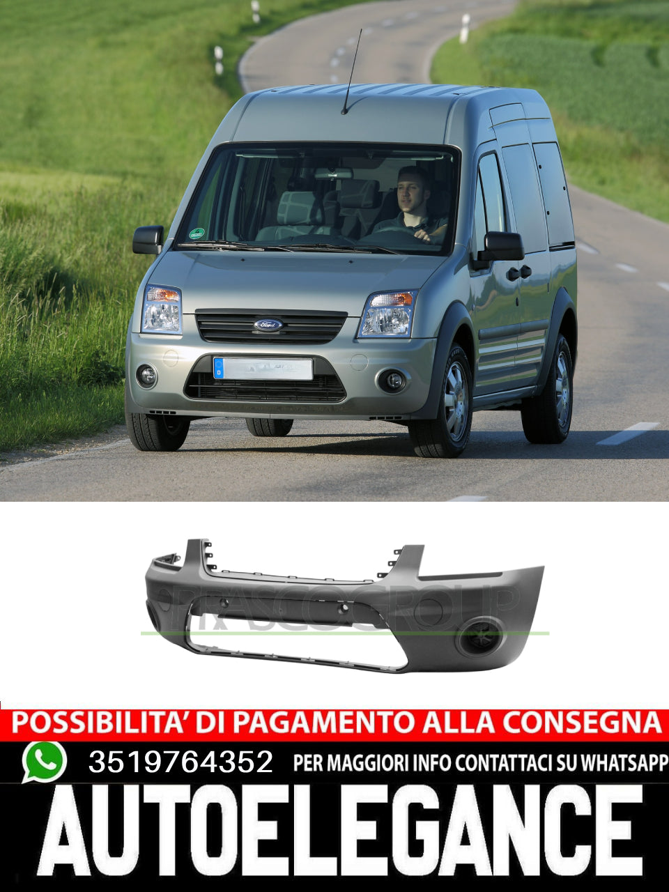 Paraurti Prasco Anteriore CON TAPPO COPRIGANCIO per FORD TRANSIT 5075295