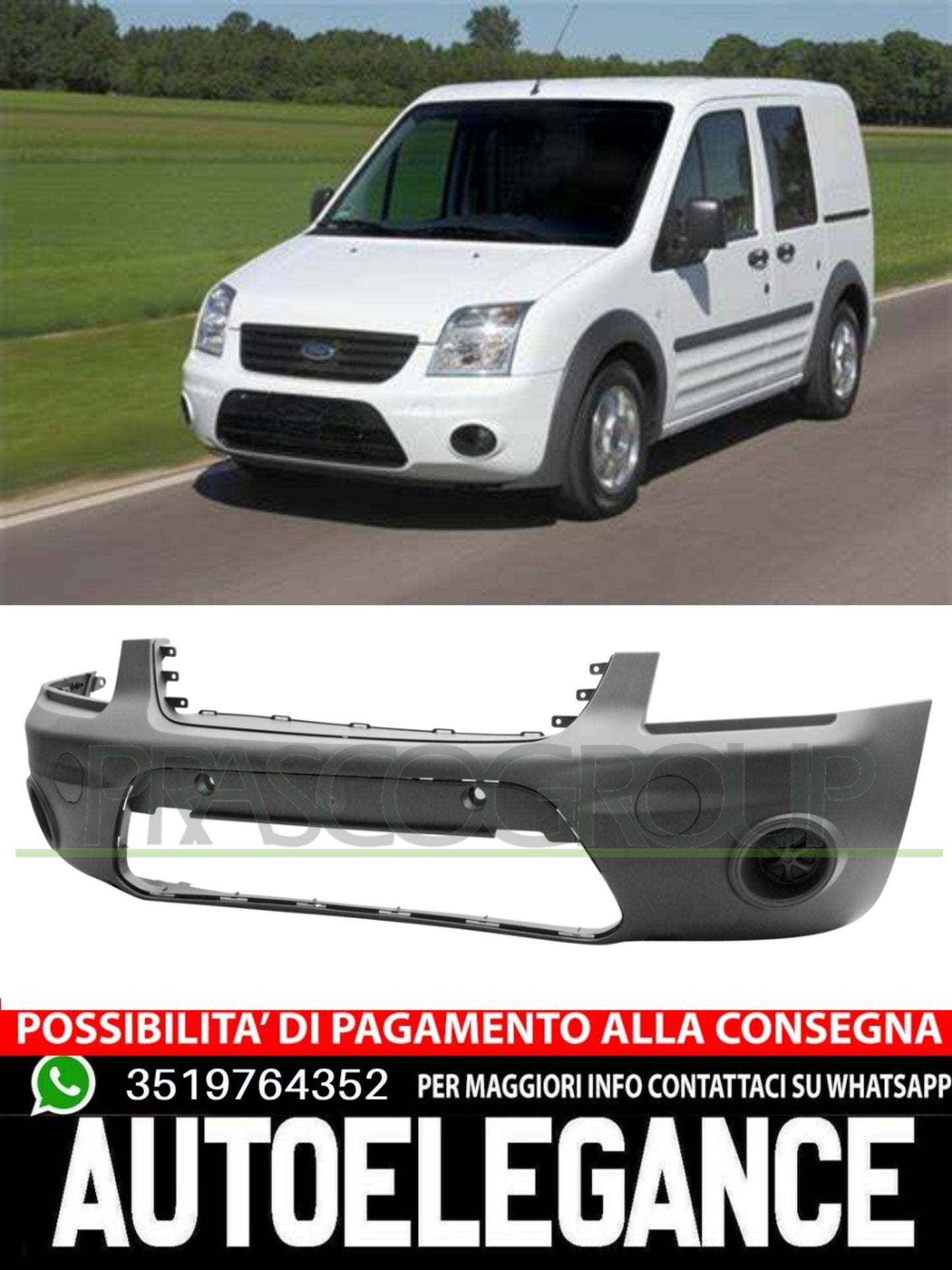 Paraurti Prasco Anteriore CON PRIMER Per Ford Transit TOURNEO