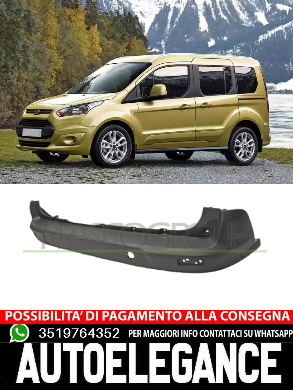 Paraurti Prasco Posteriore CON TRACCE PDC per FORD TOURNEO FD9361051