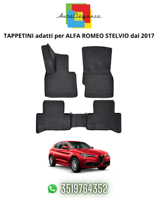 TAPPETI , TAPPETINI AUTO IN GOMMA ADATTI PER ALFA ROMEO STELVIO dal 2017