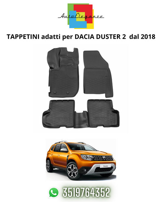 TAPPETI , TAPPETINI AUTO IN GOMMA ADATTI PER DACIA DUSTER 2  dal 2018