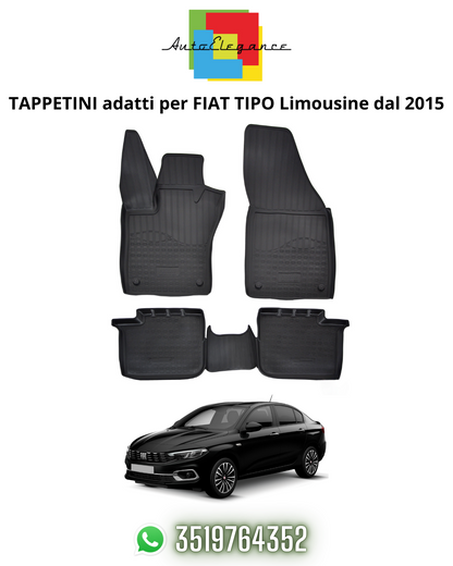 TAPPETI , TAPPETINI AUTO IN GOMMA ADATTI PER FIAT TIPO Limousine dal 2015