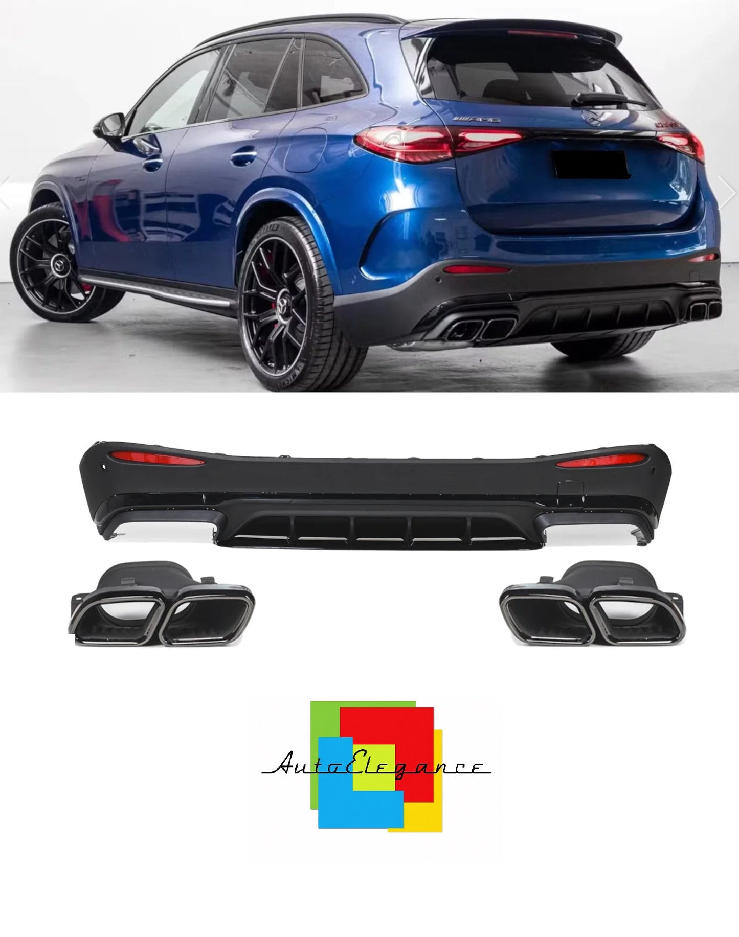 💕DIFFUSORI MERCEDES GLC X254 AMG 2022+  NERO LUCIDO 💕 (Copia)