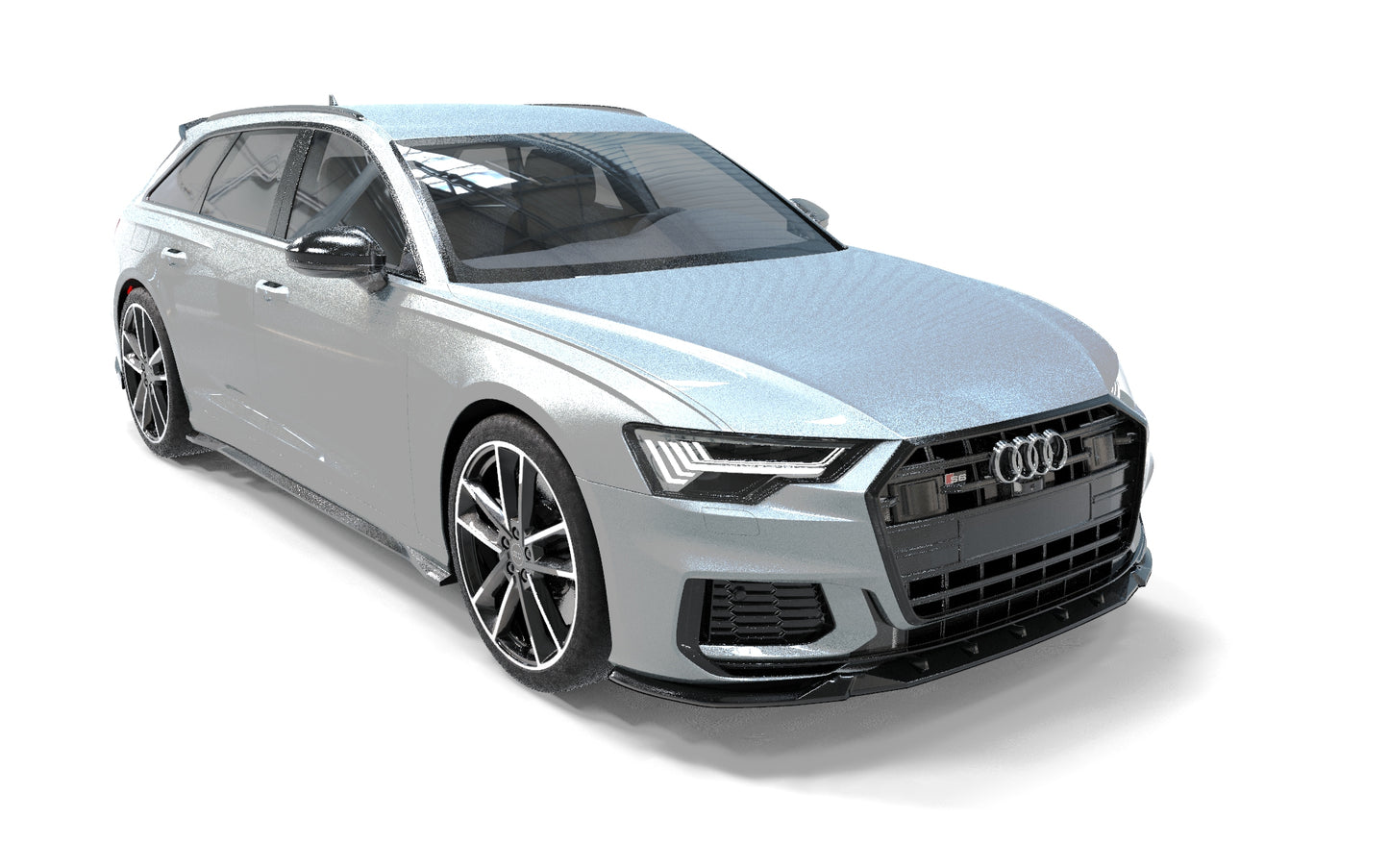 💕 Splitter Adatto per Audi S6 C8 A6 S-Line 2018+ Nero Lucido ABS 💕