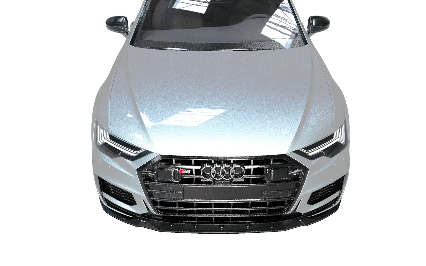 💕 Splitter Adatto per Audi S6 C8 A6 S-Line 2018+ Nero Lucido ABS 💕