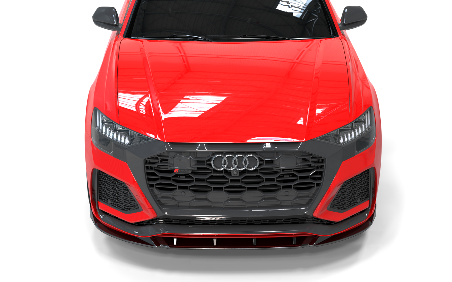 💕 Splitter Adatto per Audi RSQ8 Mk1 2019-2023 Nero Lucido ABS 💕