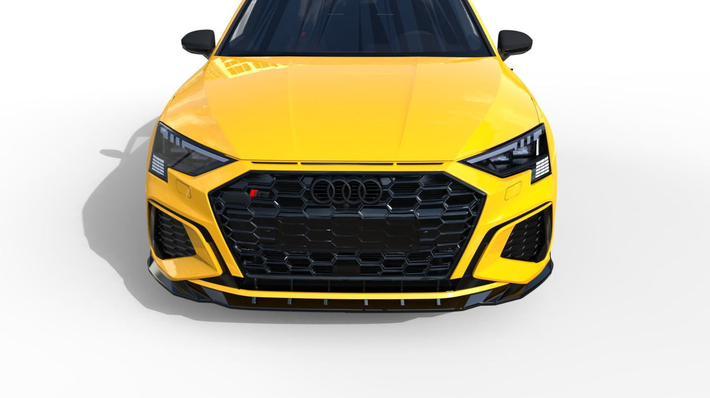 💕 Splitter Anteriore Adatto per Audi A3 S-Line S3 8Y Sedan Nero Lucido 💕