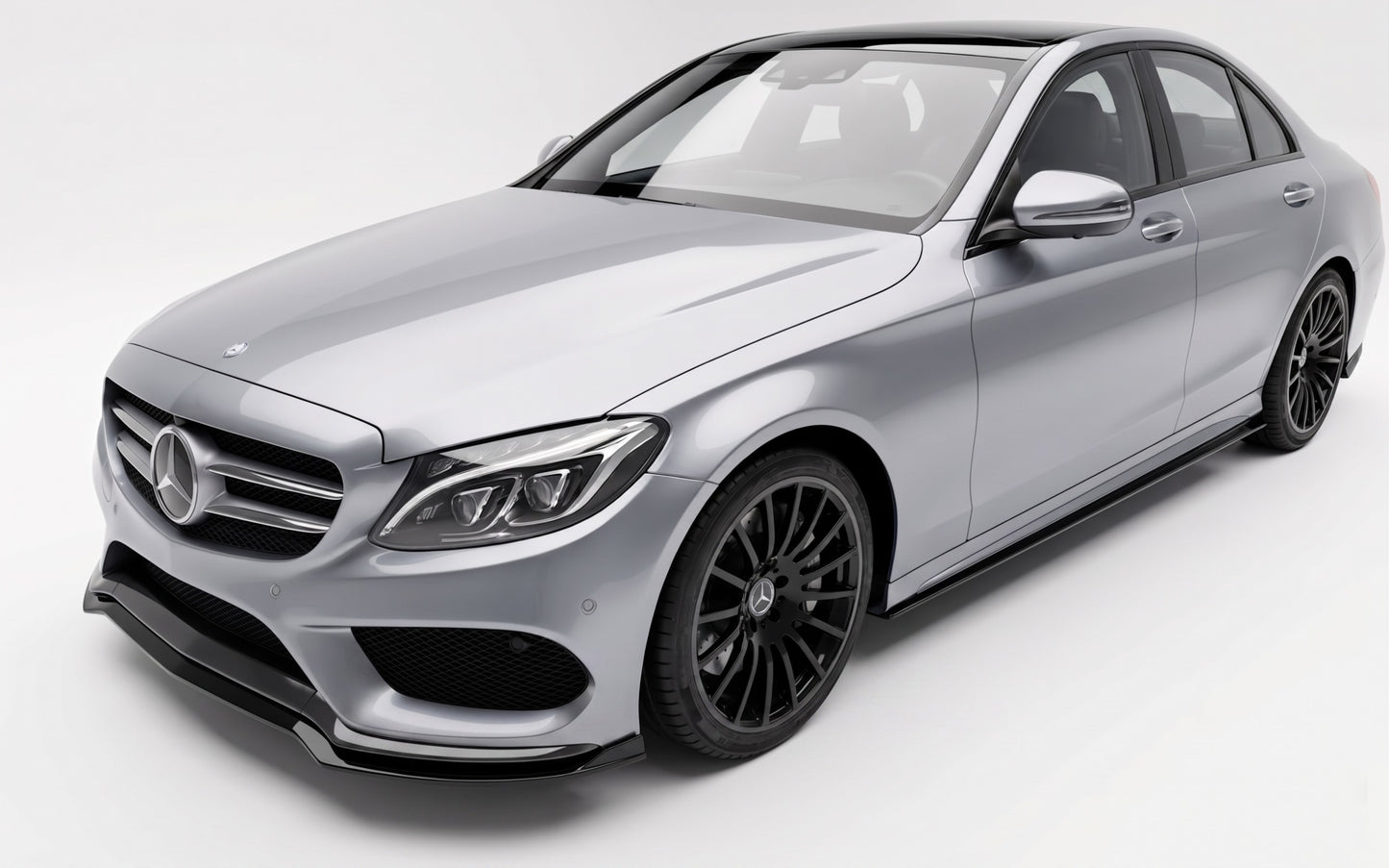 💕 Splitter Anteriore Adatto per Mercedes W205 AMG-Line C43 Nero Lucido 💕