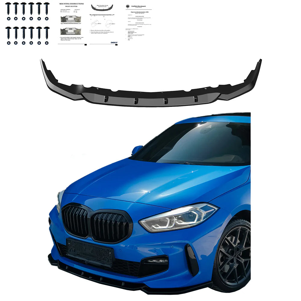 💕ART.2290 SPLITTER BMW SERIE 1 F40 M-Pack/M135i 2019+ NERO LUCIDO💕