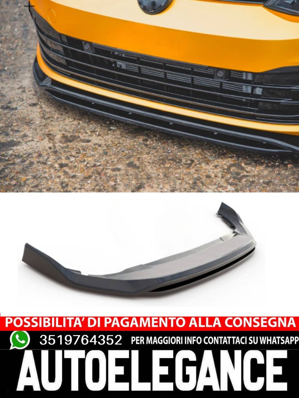 Splitter frontale adatto per VW Golf MK8 2020+ Front Splitter Version 2 (2 Pcs)