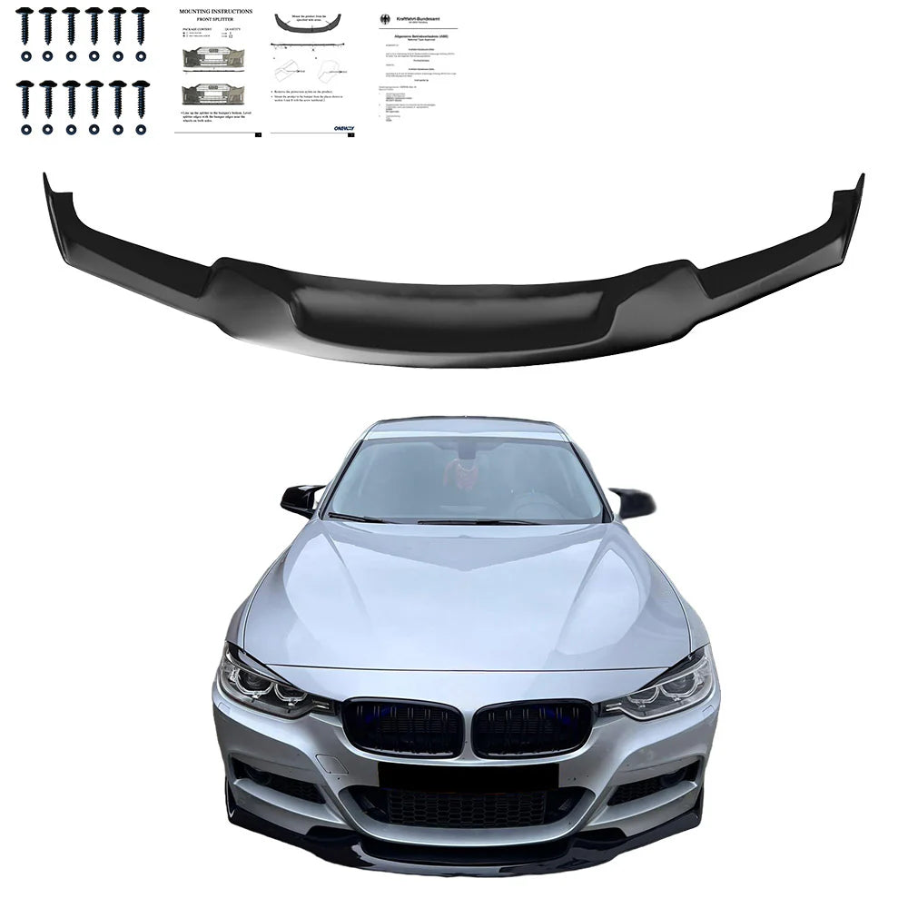 💕ART. 0670 SPLITTER BMW SERIE 3 F30 F31 Mtech LOOK MAD NERO LUCIDO💕