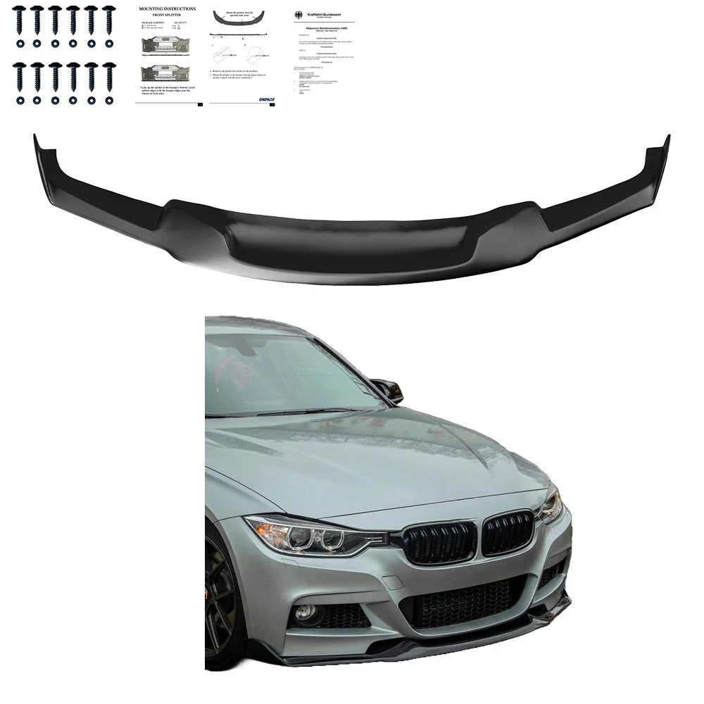 💕ART. 0670 SPLITTER BMW SERIE 3 F30 F31 Mtech LOOK MAD NERO LUCIDO💕