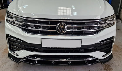 Splitter anteriore adatto per VW VOLKSWAGEN Tiguan MK2 R/R-Line Facelift 2020+