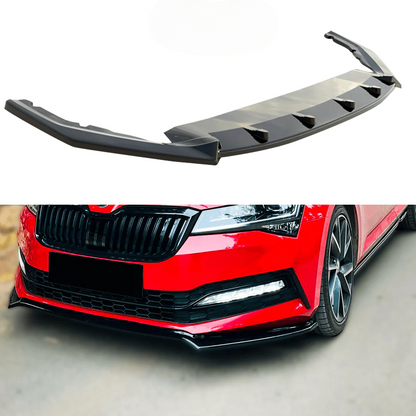 Splitter anteriore nero lucido adatto per SKODA Octavia RS MK4 2020+