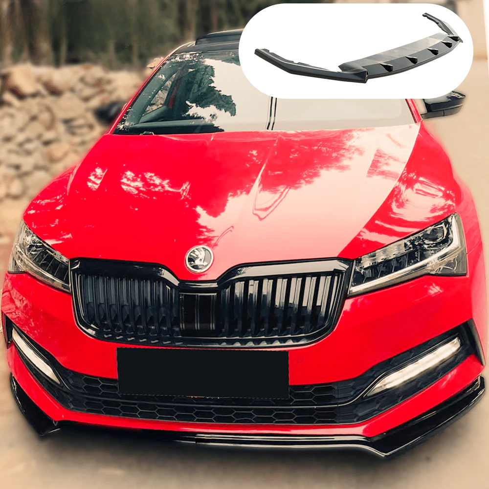 Splitter anteriore nero lucido adatto per SKODA Octavia RS MK4 2020+