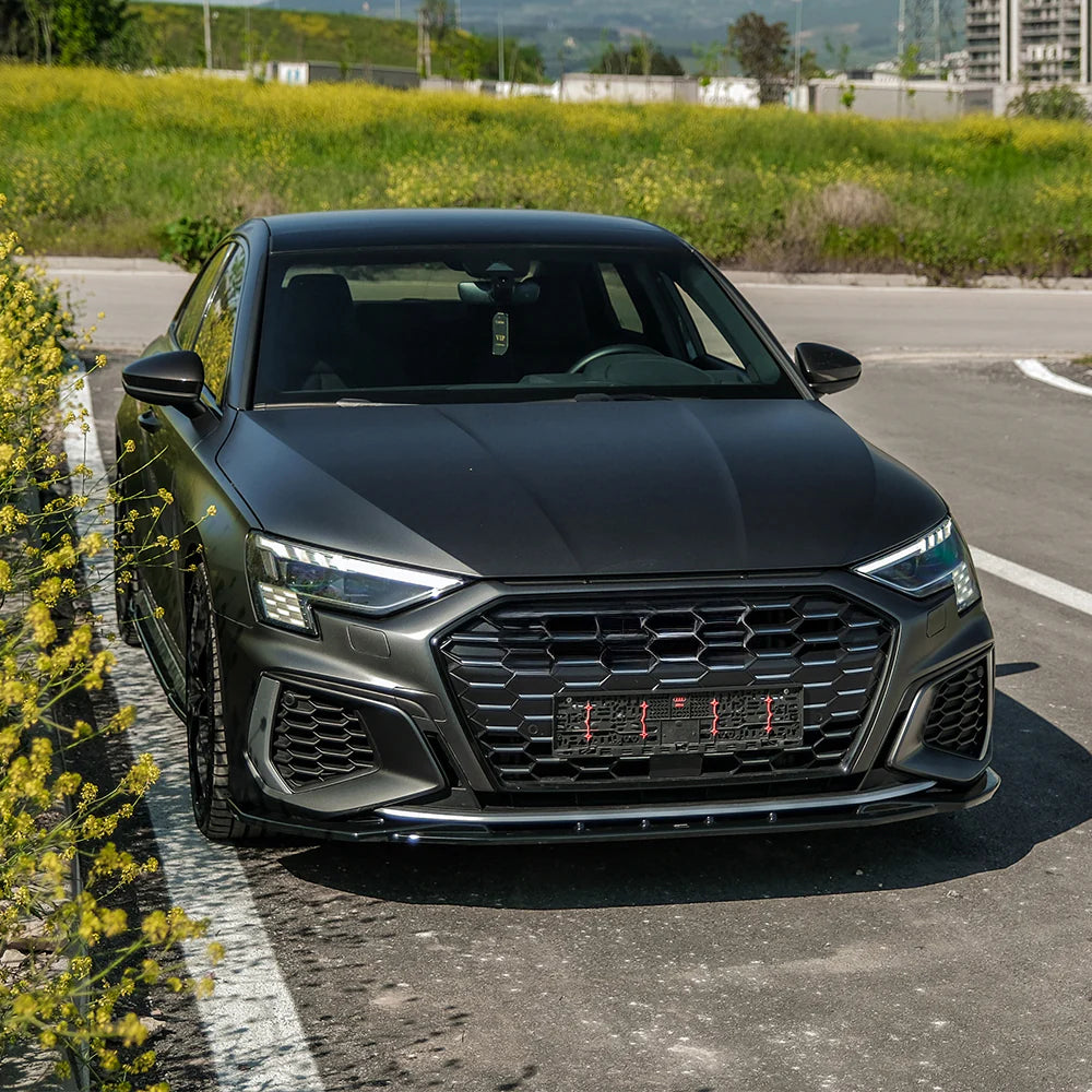 💫ART.2221 SPLITTER A3 8Y 2020-2024 SLINE S3 ( Sedan / Sportback ) NERO LUCIDO💫