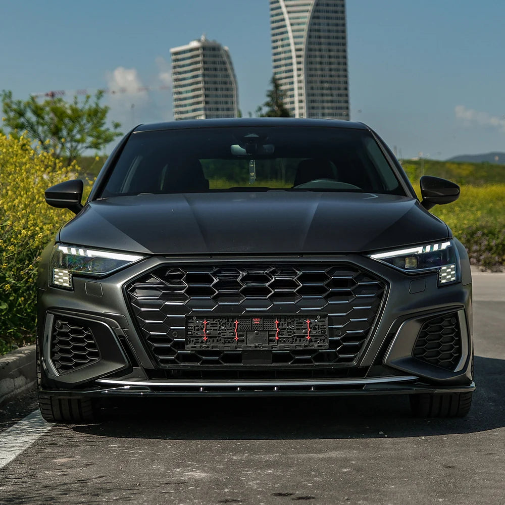 💫ART.2221 SPLITTER A3 8Y 2020-2024 SLINE S3 ( Sedan / Sportback ) NERO LUCIDO💫