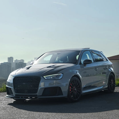 💕ART.1619  SPLITTER AUDI A3 8V 2012-2016 RS3 LOOK  NERO LUCIDO💕