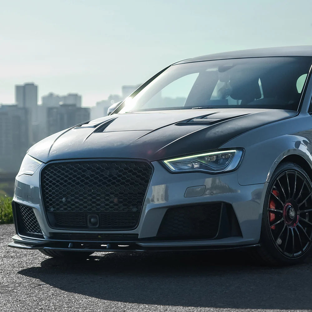 💕ART.1619  SPLITTER AUDI A3 8V 2012-2016 RS3 LOOK  NERO LUCIDO💕
