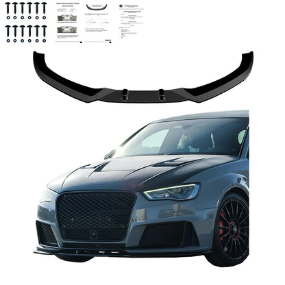 💕ART.1619  SPLITTER AUDI A3 8V 2012-2016 RS3 LOOK  NERO LUCIDO💕