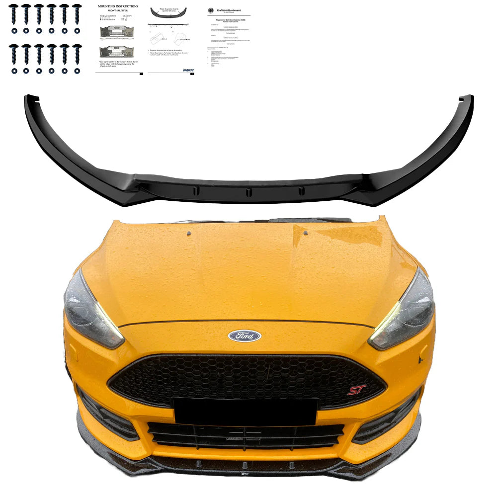 🔥Splitter suitable for FORD Focus Mk3 FL 15+Bumper Splitter Front Gloss Black 🔥 