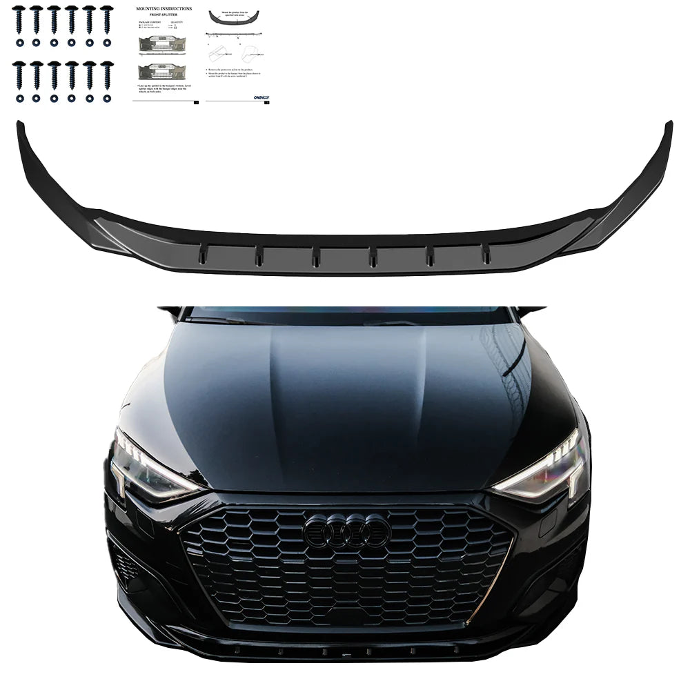 💎Splitter anteriore Adatto Per AUDI A3 8Y Berlina/Sportback 20-24💎