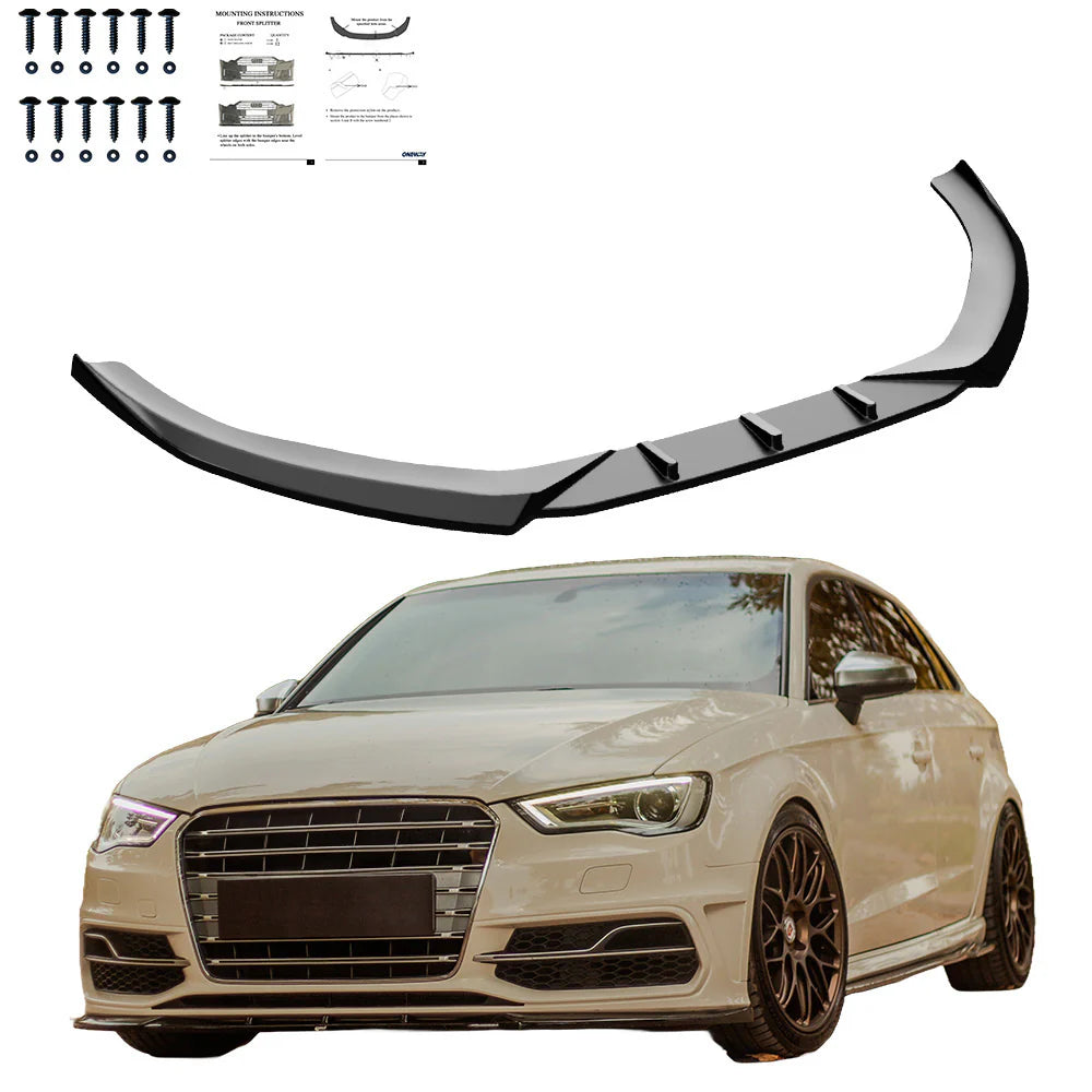 Splitter anteriore compatibile con AUDI S3 Sportback 8V 2013-2016