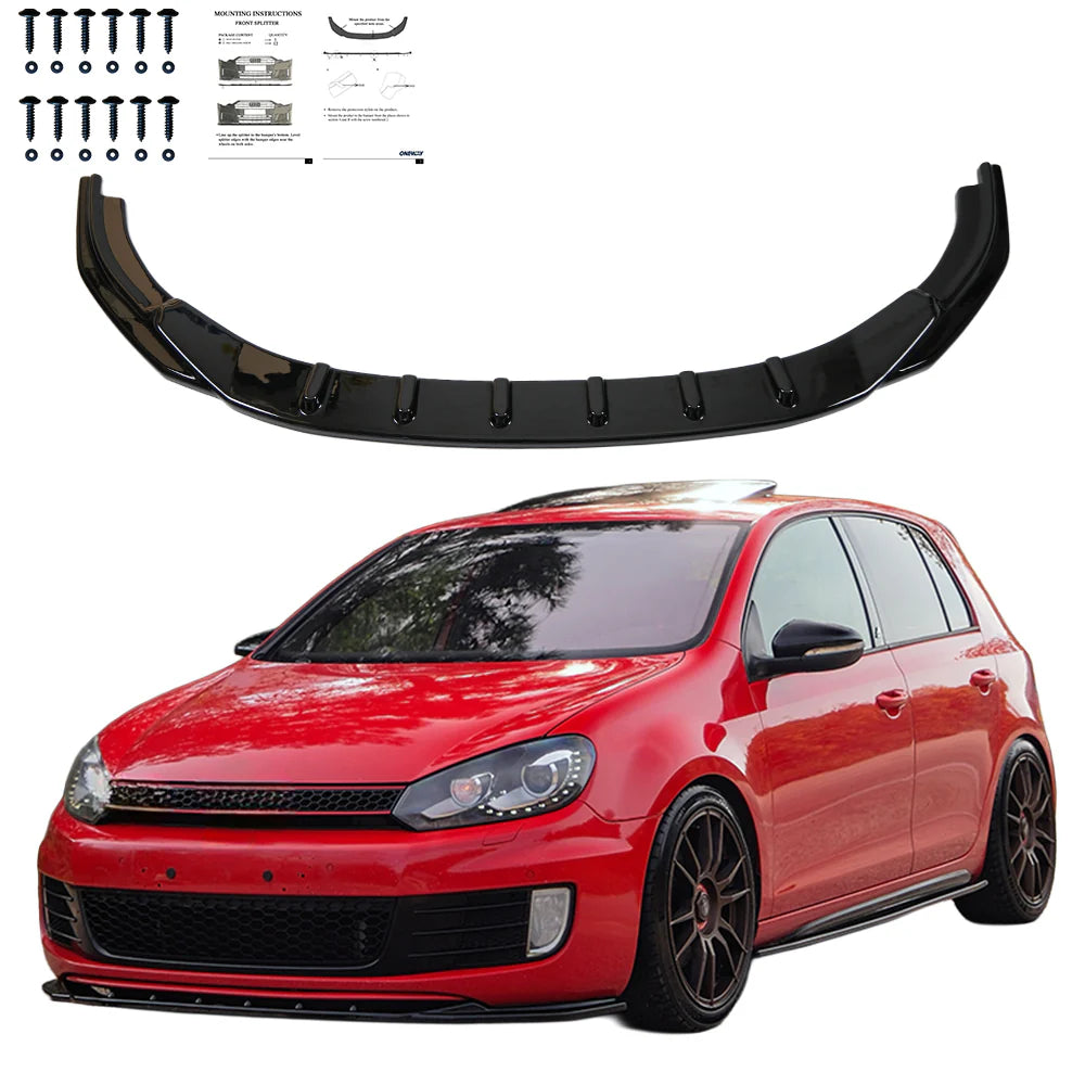 💫ART.7366 Splitter Anteriore per VW VOLKSWAGEN Golf Mk6 GTI 2008-2012💫