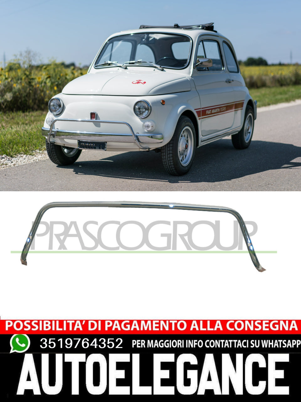 Tubo anteriore per Fiat 500 L 03/65- 09/75  4196740