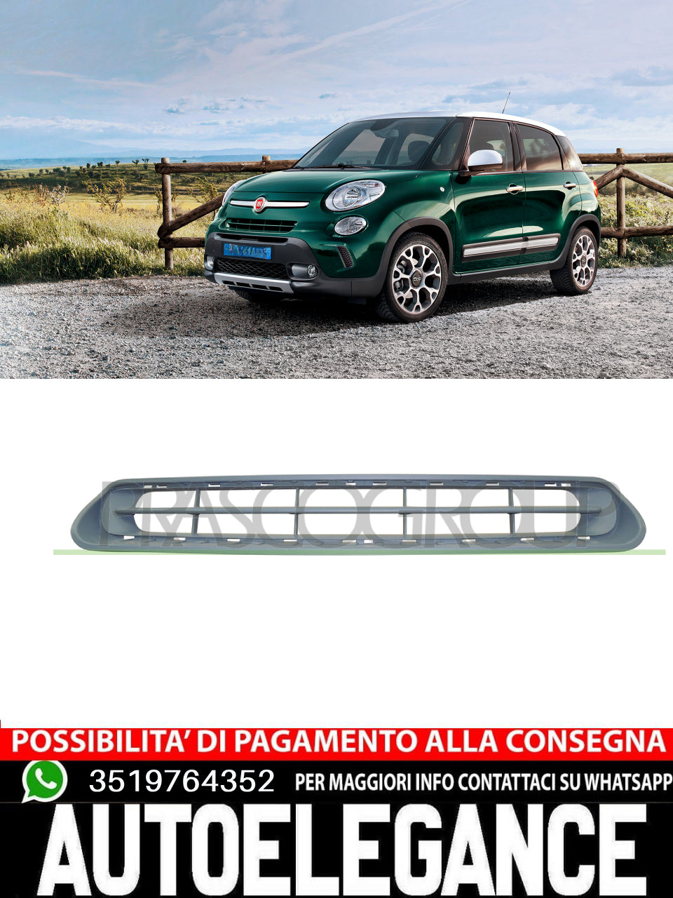 Griglia Radiatore Anteriore  SUPERIORE CON PRIMER Prasco Per Fiat 500L 735589782
