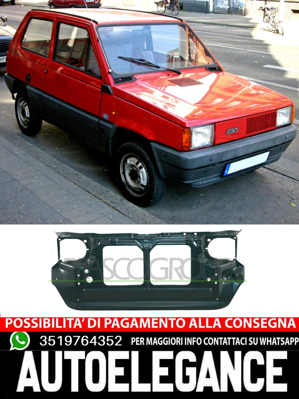Traversa Ossatura ANTERIORE COMPLETO MOD. > 00  Prasco Per Fiat Panda 98014030