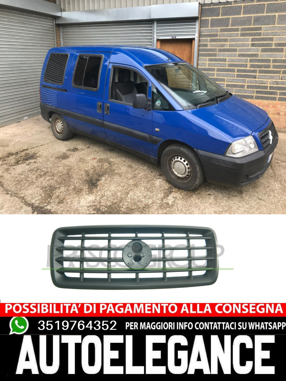 Griglia Radiatore NERA Anteriore Prasco Per Fiat Scudo 1494350898
