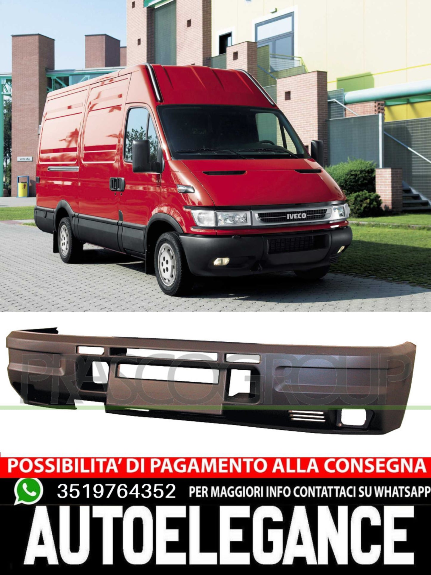 Paraurti Prasco Anteriore GRIGIO/SCURO MOD. 96 per IVECO DAILY II 93936913