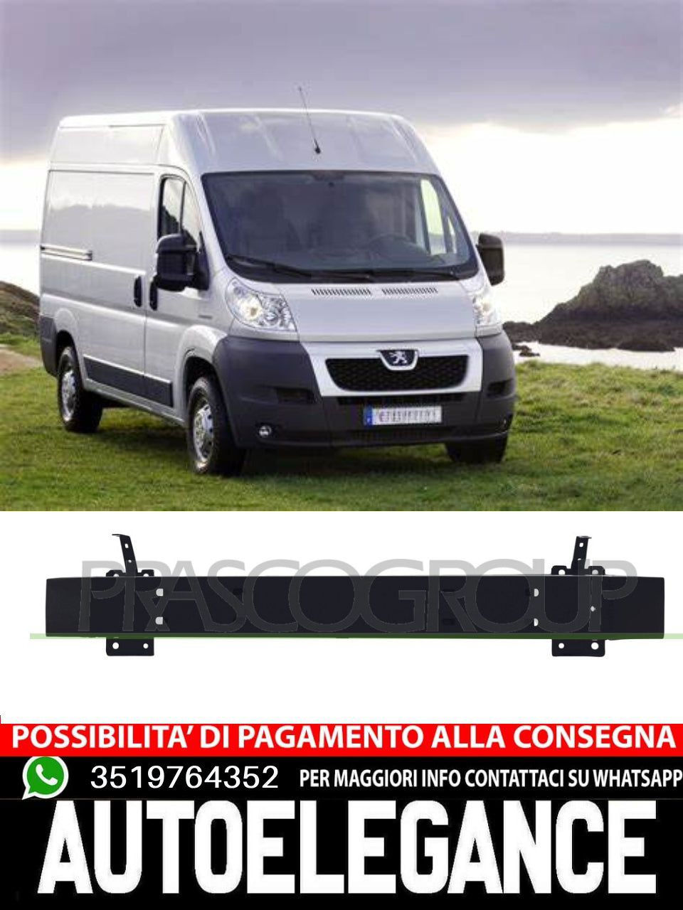 Supporto Paraurti ANTERIORE Prasco per Citroën Fiat Peugeot 46858184