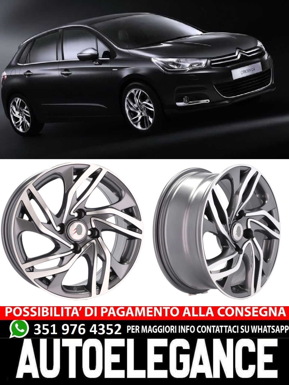 ALLOY WHEEL 16" Suitable for AUDI CITROEN DS FORD JEEP MAZDA OPEL PEUGEOT 