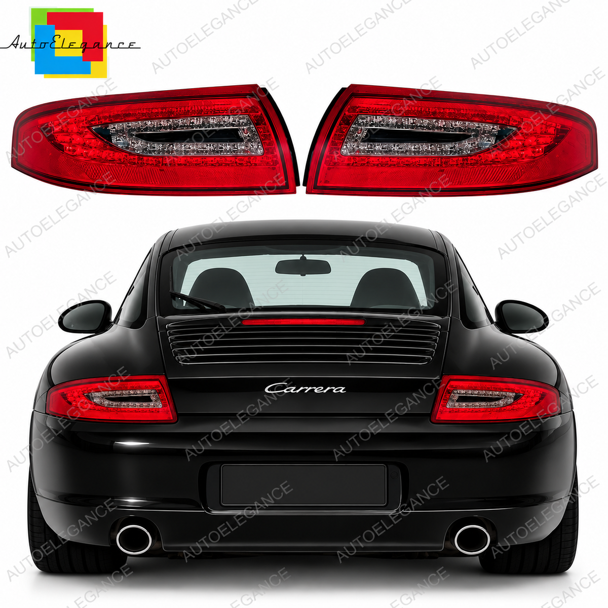 👉ART.11148 Fari Posteriori LED Rosso Fumo Vetro Trasparente Porsche 996 99-04👈