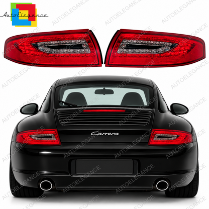 👉ART.11148 Fari Posteriori LED Rosso Fumo Vetro Trasparente Porsche 996 99-04👈
