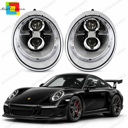 👉ART.11142 Fari Anteriori Angel Eyes Vetro Trasparente adatto per Porsche 04-09