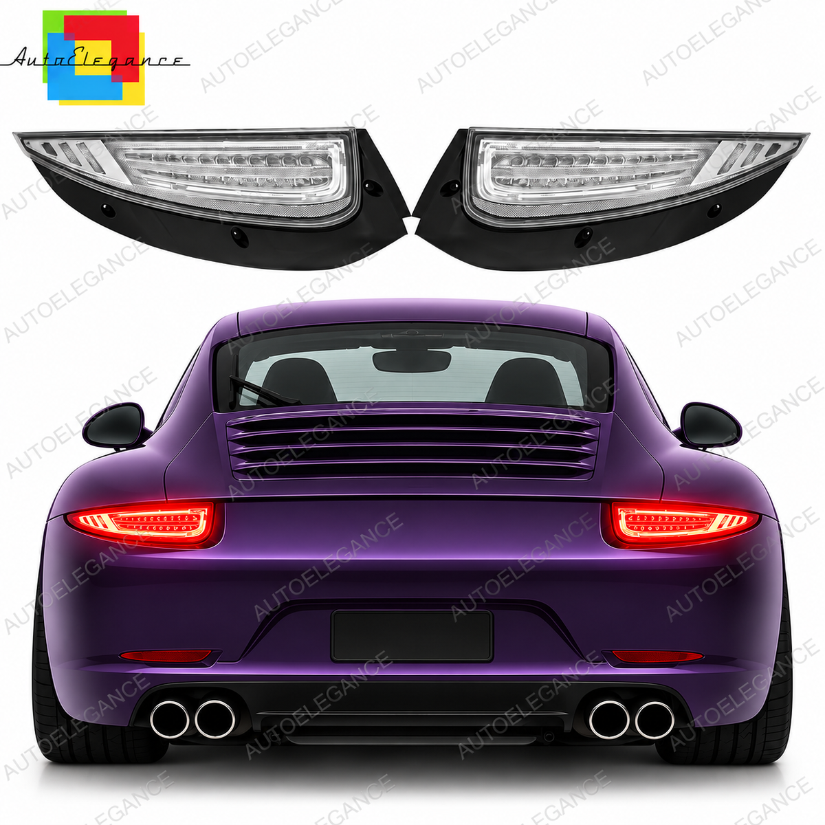 👉ART.2698 Fari Posteriori LED Vetro Trasparente Cromo Porsche 997 04-08👈