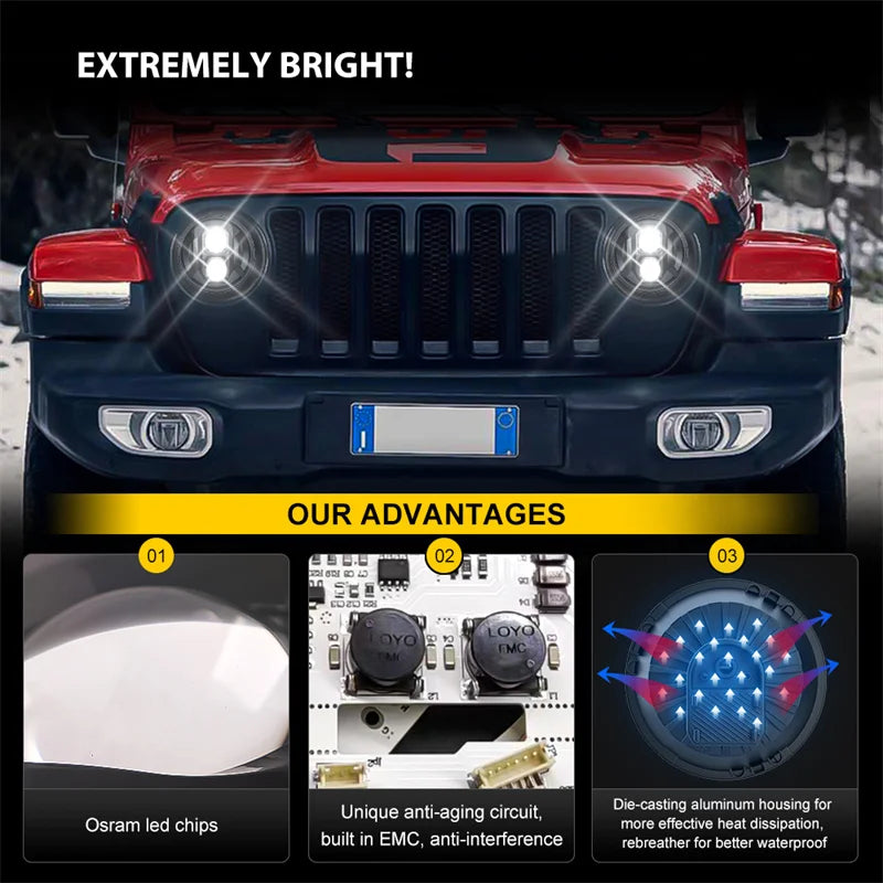 FARI ANTERIORE ADATTO PER Jeep Wrangler JK TJ LJ