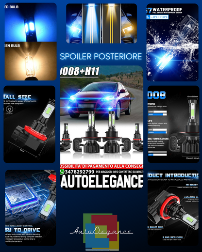 For Ford Focus 2008-2011 LED Headlights Hi-Lo Dual Beam Fog Lamp Combo Ice Blue 