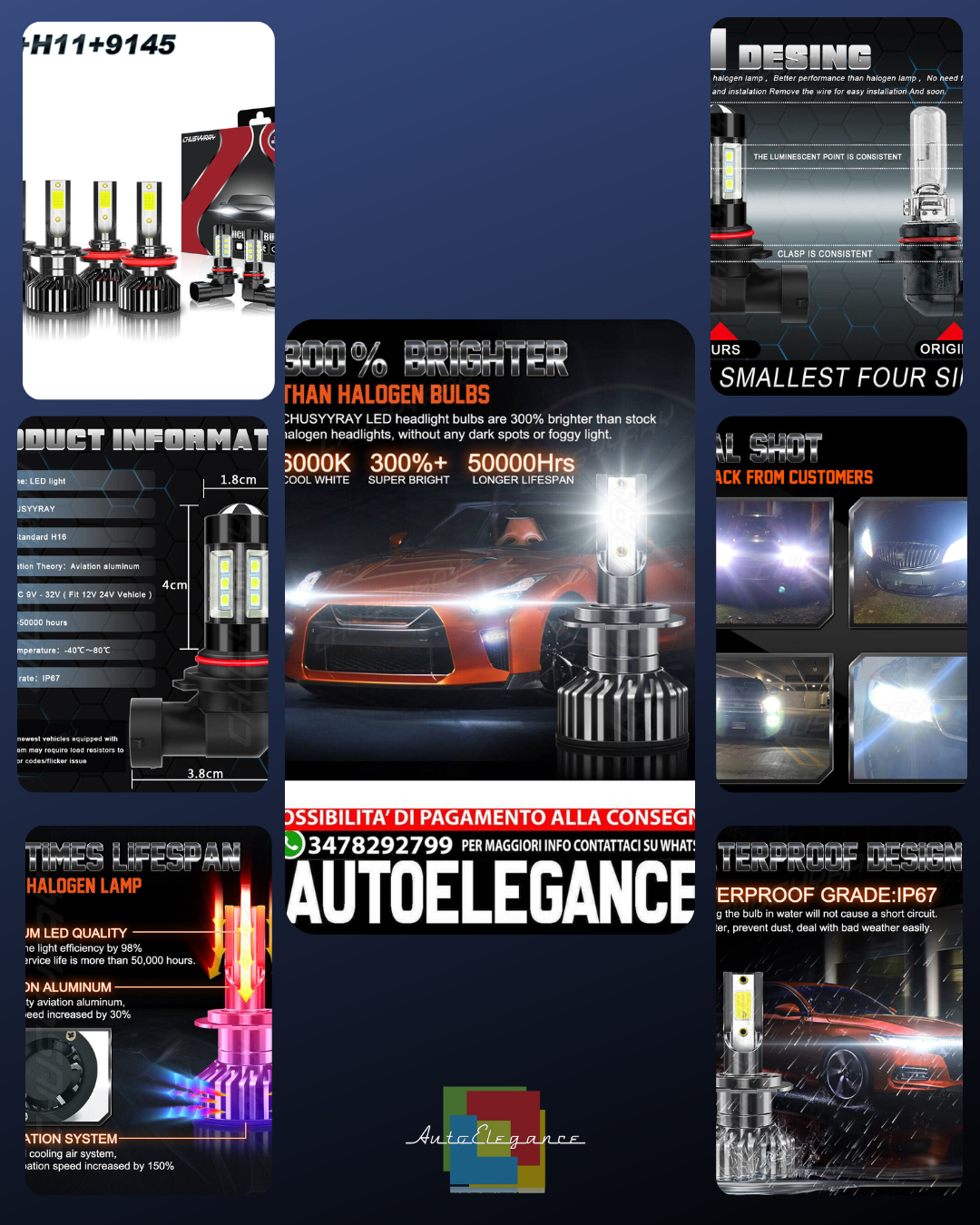 For Mazda 5 2007 2008 2009 -4x 9005 H7 LED Headlight H11 Fog Light Bulbs 6pcs 