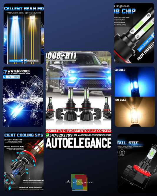 For Kia Soul 2014-2019 2020 LED Headlight Kit H13 Low Beam + H11 Fog Lights 