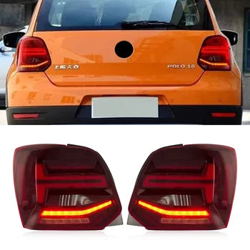 💎TAIL LIGHTS SUITABLE FOR VW Polo MK5 6C 6R 2010-2018 BLACK RED💎