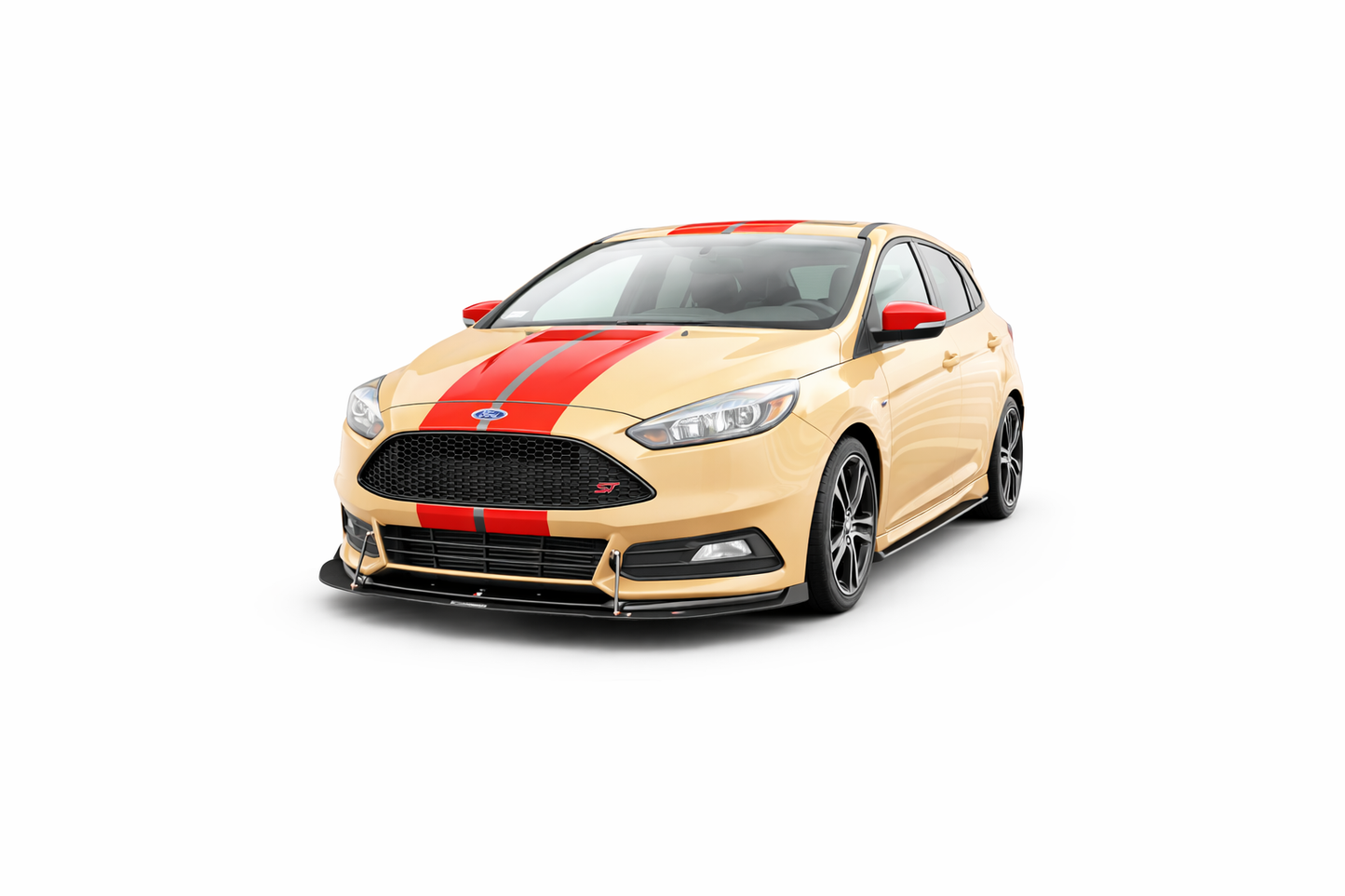 💫ART.9291 Splitter Anteriore Ibrido V.2 Opaco per Ford Focus ST Mk3 FL💫