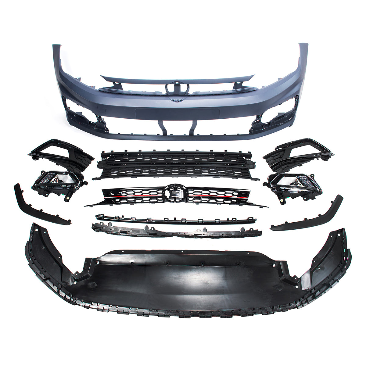 🔥PARAURTI ANTERIORE LOOK GTI E FENDINEBBIA PER VW POLO VI (AW) (2017-2021)🔥