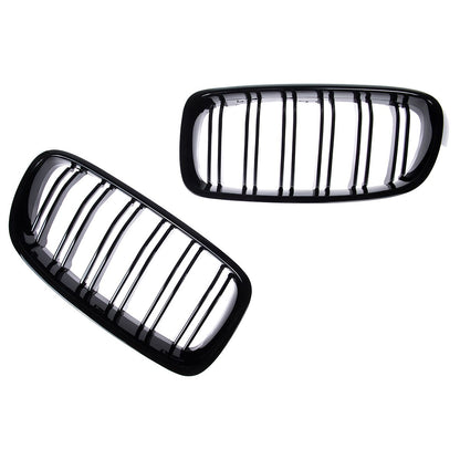 👉Griglia anteriore per BMW Serie 3 F30 / F31 11-18 Doppia linea nero lucido👈