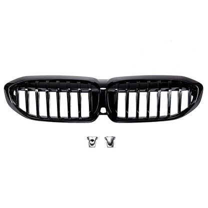 👉Griglia anteriore per BMW Serie 3 (G20, G21) Linea singola Nero lucido👈