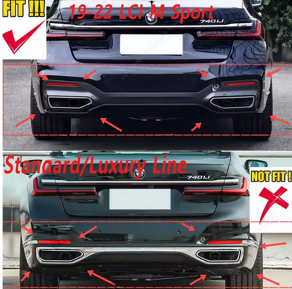 ART.4748 SPLITTER POSTERIORI Bmw G11/G12 730d M760i M Sport 2019-2022