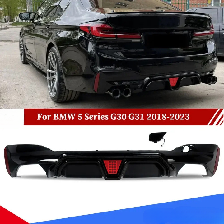 💥 Diffusore posteriore ADATTO PER BMW 5  G30-G38 Sport Style con lampada led 💥